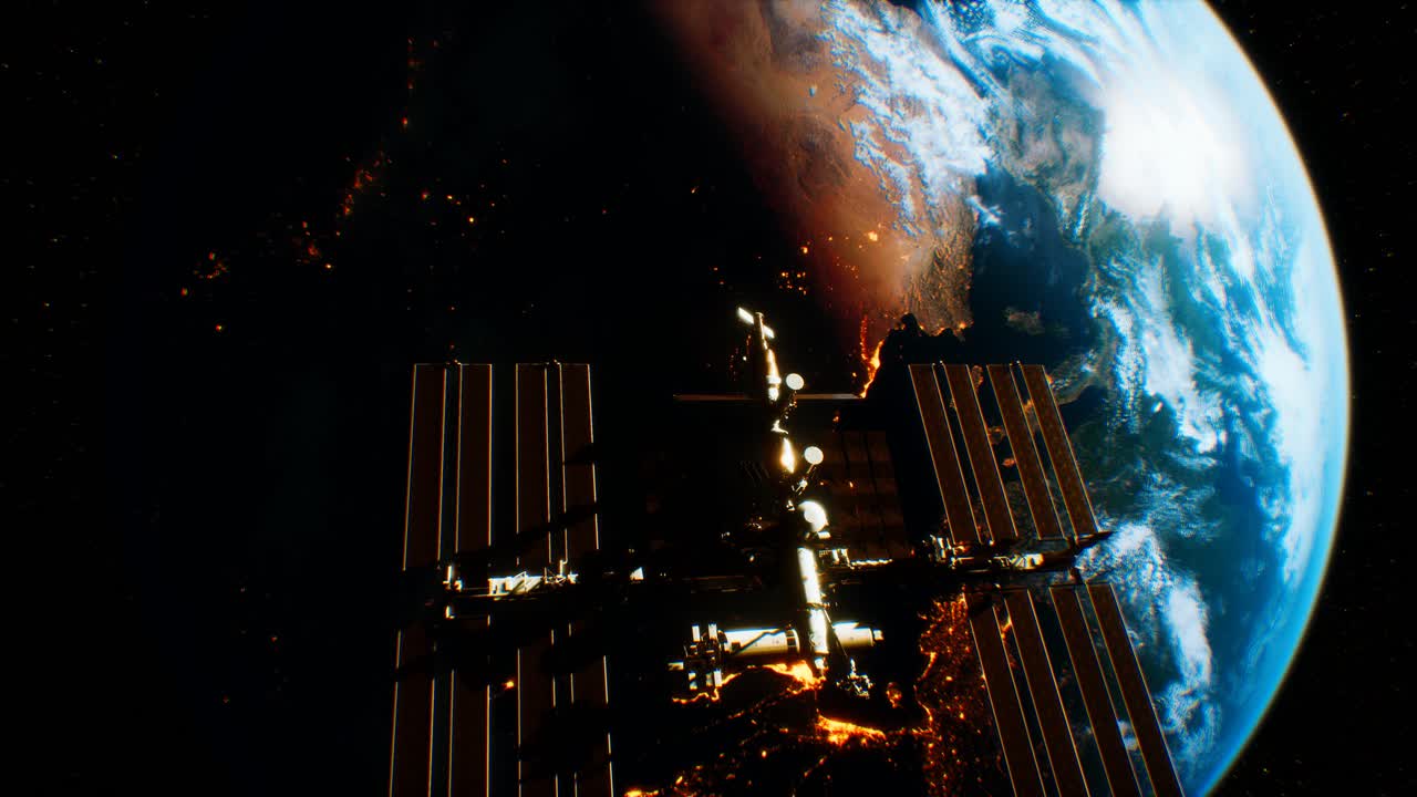 Stazione Spaziale Internazionale in orbita nello spazio sopra il pianeta Terra