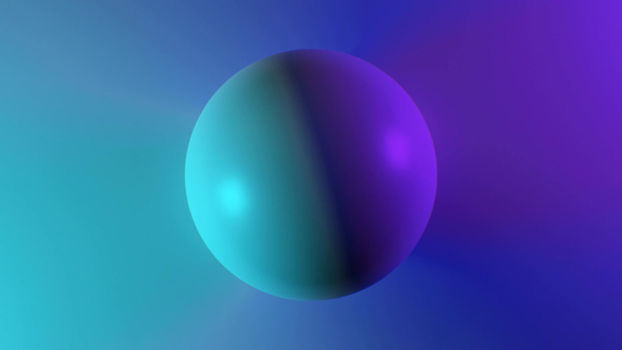 다채로운 불빛으로 표면에 아름다운 추상적인 구, 루프 3d 애니메이션, 컬러 글로브, 원활한 배경