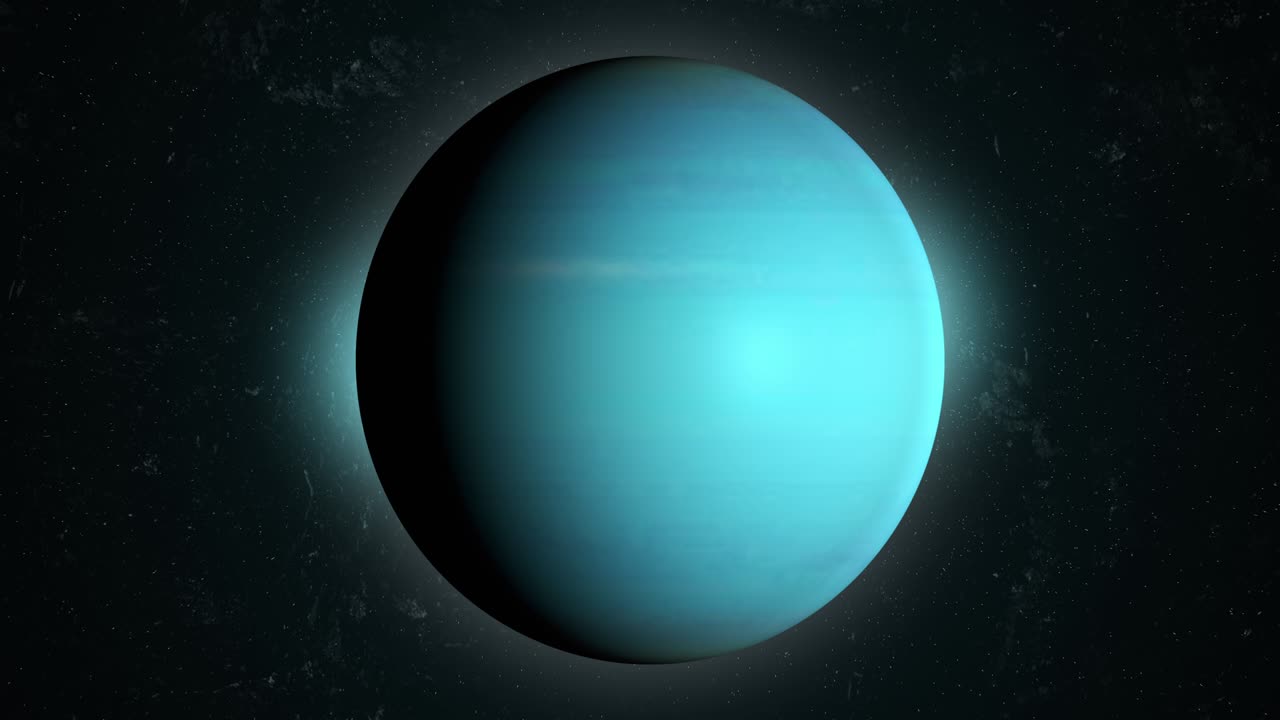 planeta urano girando en su propia órbita en el espacio exterior