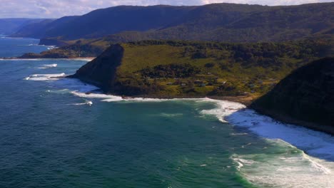 Flying-Towards-Little-Garie-Beach-At-Thelma-Head-In-North-Era-Campground