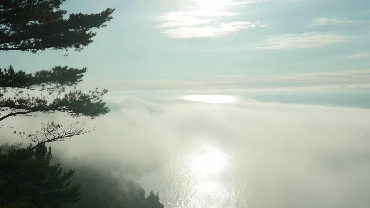 Sunrise over Lake Superior, at bare bluff in the Keweenaw Peninsula.