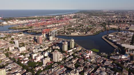 port and cityscape of buenos aires in argentina