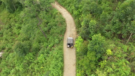 Jeep-Offroading-Im-Wald-Von-Kerala