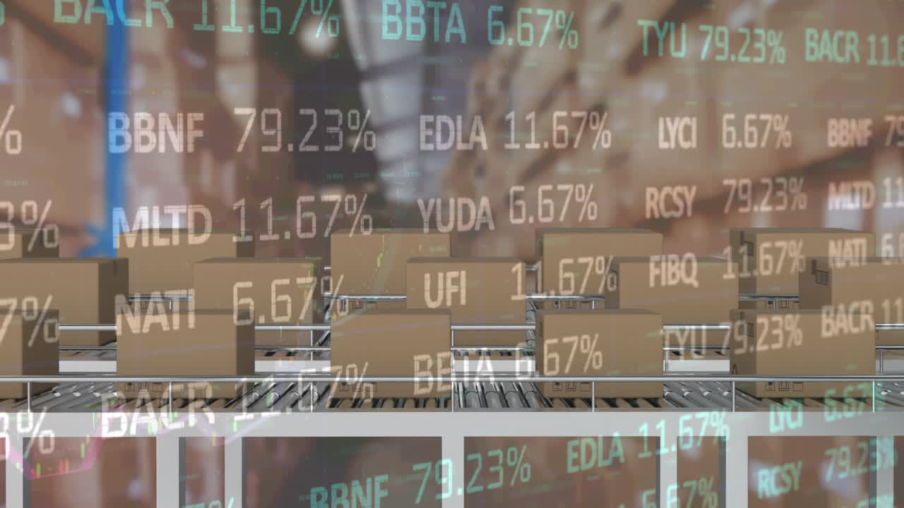 컨베이어 벨트에 있는 여러 배달 상자에 대한 주식 시장 데이터 처리