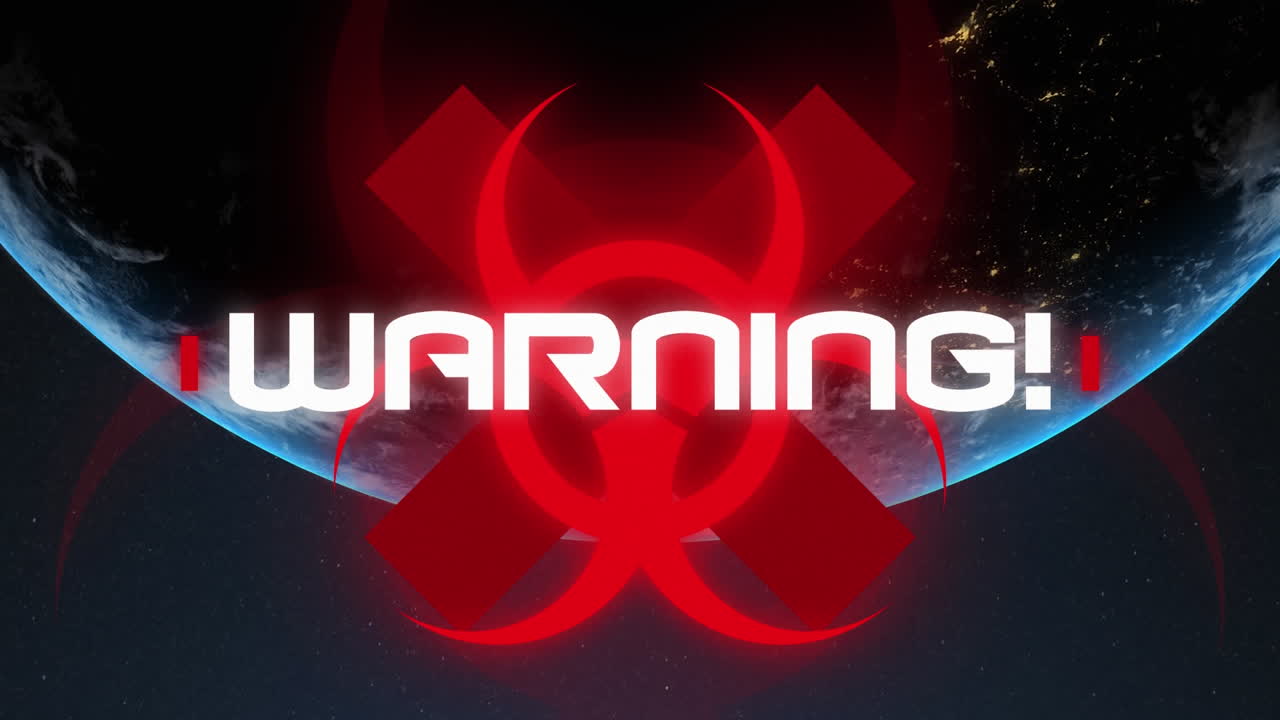 el logotipo de advertencia de coronavirus sobre el planeta tierra.