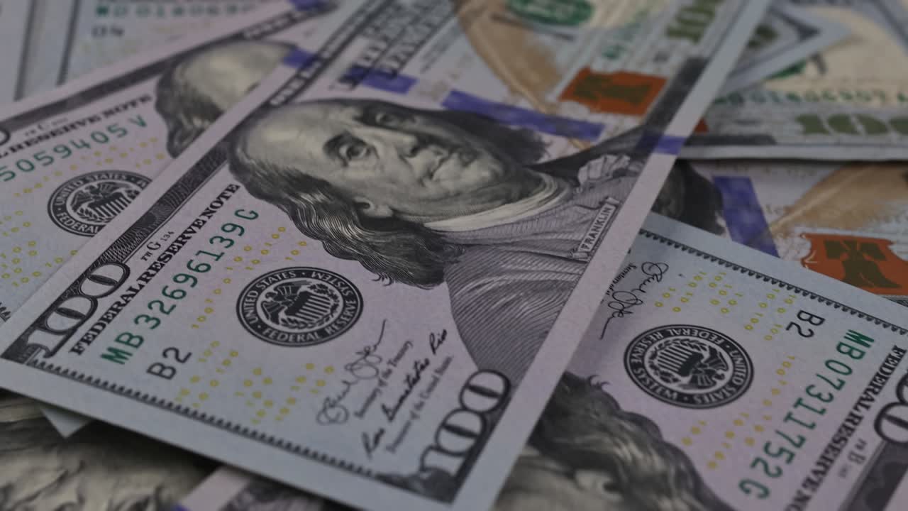 Sfondo di banconote da cento dollari statunitensi.
