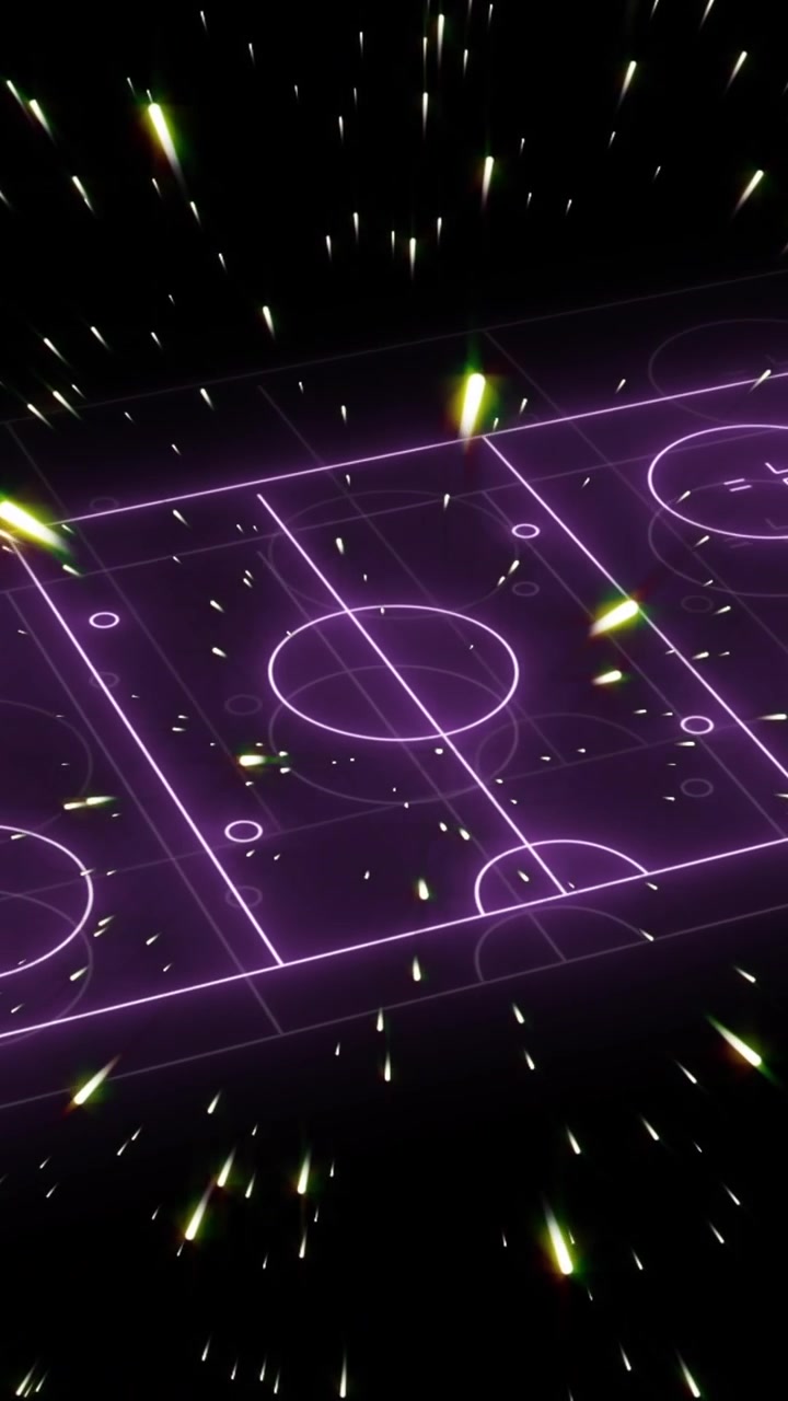 Animazione di campo sportivo neon su punti luce