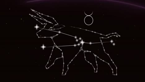 animación del signo de la estrella de aries en nubes de humo en el fondo