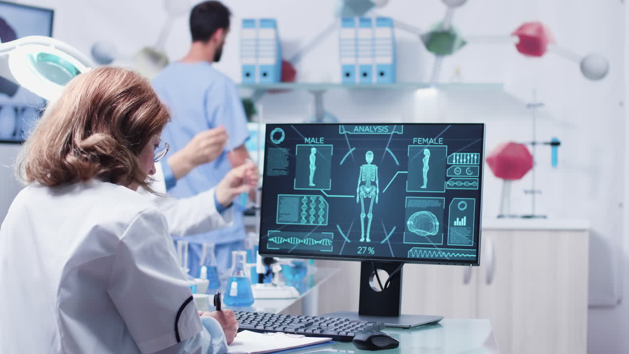 Scientists Analyzing Medical Data in a Laboratory