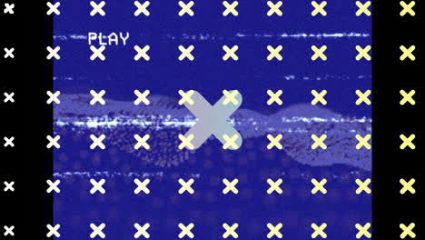 animación de cruces sobre interferencia y puntos de luz sobre fondo azul