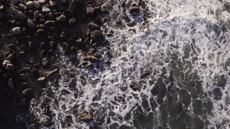 drone top view flying sideways, from left to right