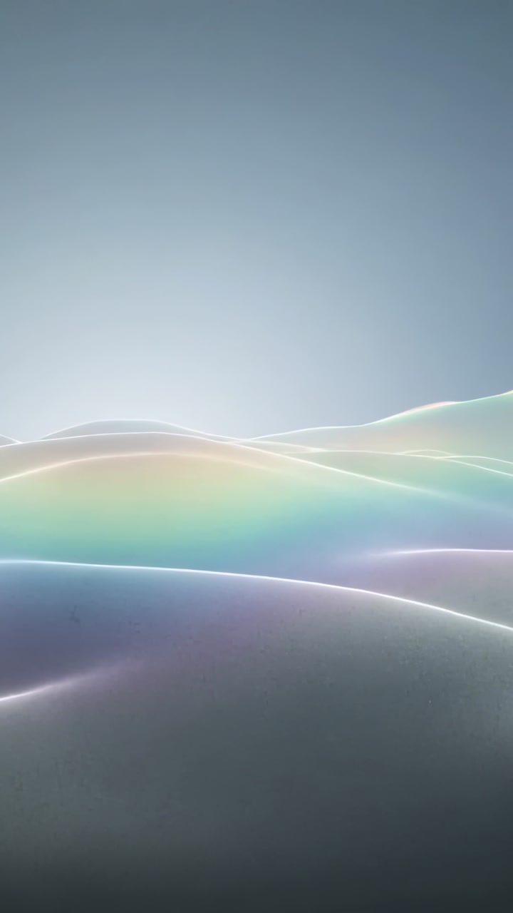 Vertical video: Looping soft waves shifting right with glow bands under pale sky as wallpaper