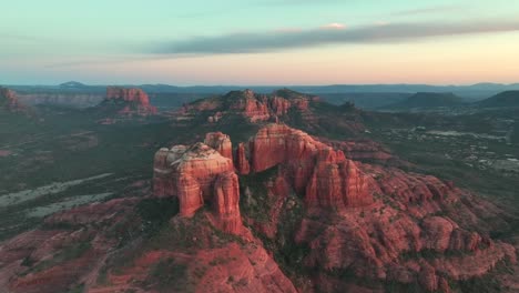 famous cathedral rock in sedona, arizona - aerial drone shot