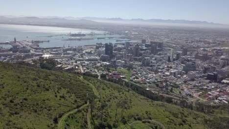 cape town as viewed from the slopes of signal hill