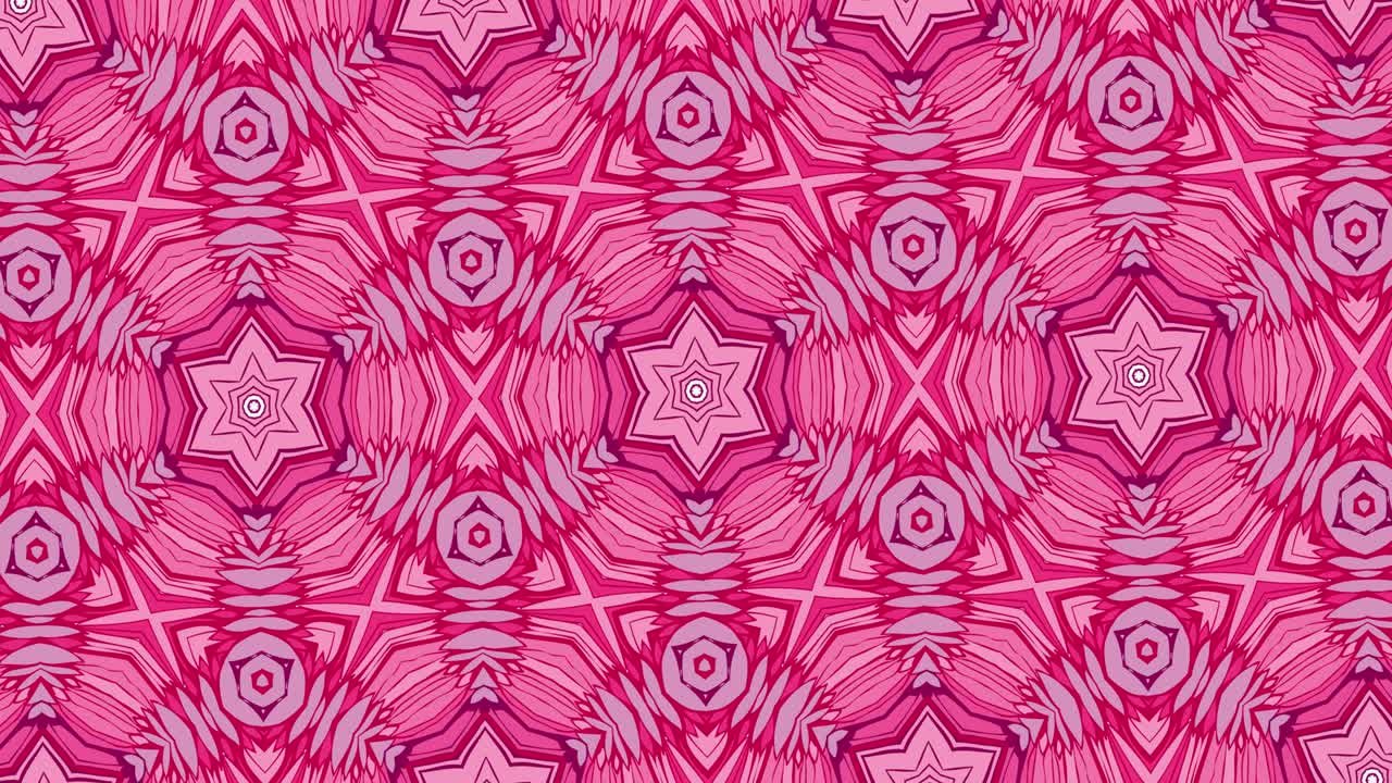 4k caleidoscopio con flores coloridas. ilusión óptica. los objetos cambian de forma y tamaño al azar. fondo suave y suave.