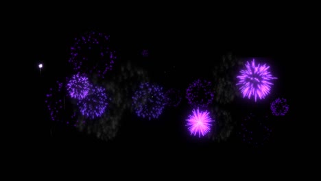 fuegos artificiales en 4k. vacaciones. render. fondo de animación de fuegos artificiales púrpura. v7