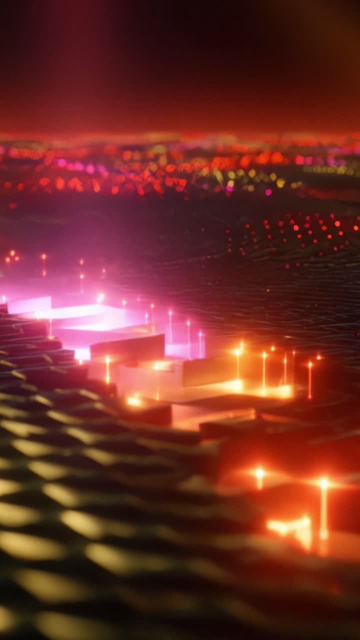 Et fascinerende visuelt skue kendetegnet ved glitrende lys og levende farver, der skaber en fængslende atmosfære fyldt med energi og bevægelse på en tekstureret overflade