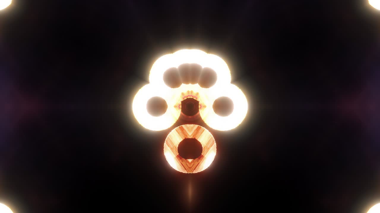 아름다운 추상적인 금빛 박이는 빛, 카레도스코프 모양, 원활한 루프 배경, 기술, 미래의 빛, 반이는 선, 디지털 아트, 애니메이션, 패션용 모션 디자인, vj 루프.