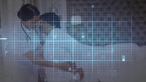 animación del cardiograma sobre diversos antecedentes del médico y el paciente