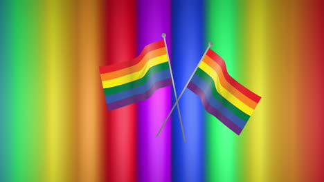 animación de banderas arco iris y rayas y colores que se mueven en un bucle sin costuras.