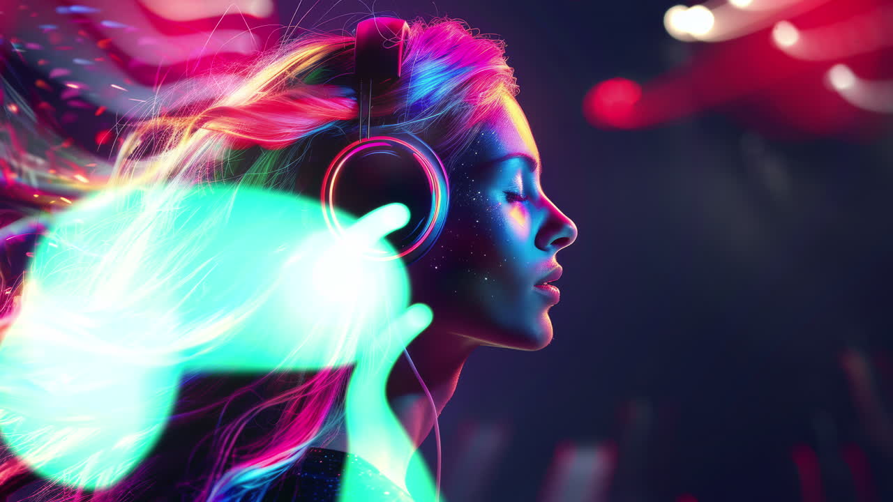 women with headphones and speakers made with generative AI