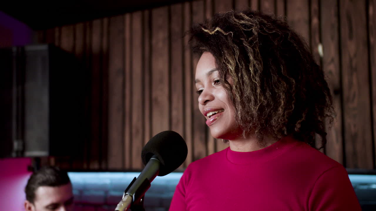 Singer in the studio