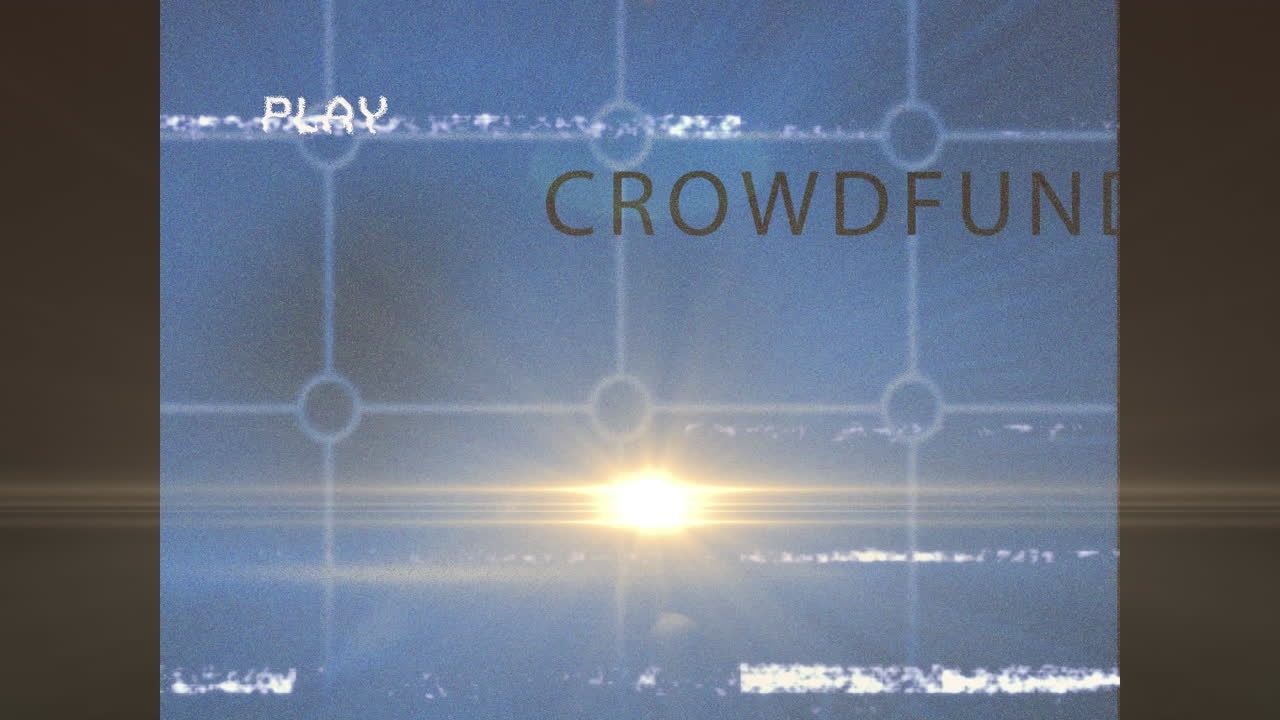 글리치와 크라우드  ⁇ 딩 텍스트와 함께 화면에서 플레이 디지털 인터페이스의 애니메이션