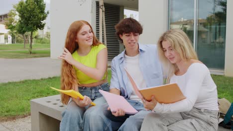 students studying together on campus