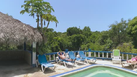 tropical paradise poolside relaxation