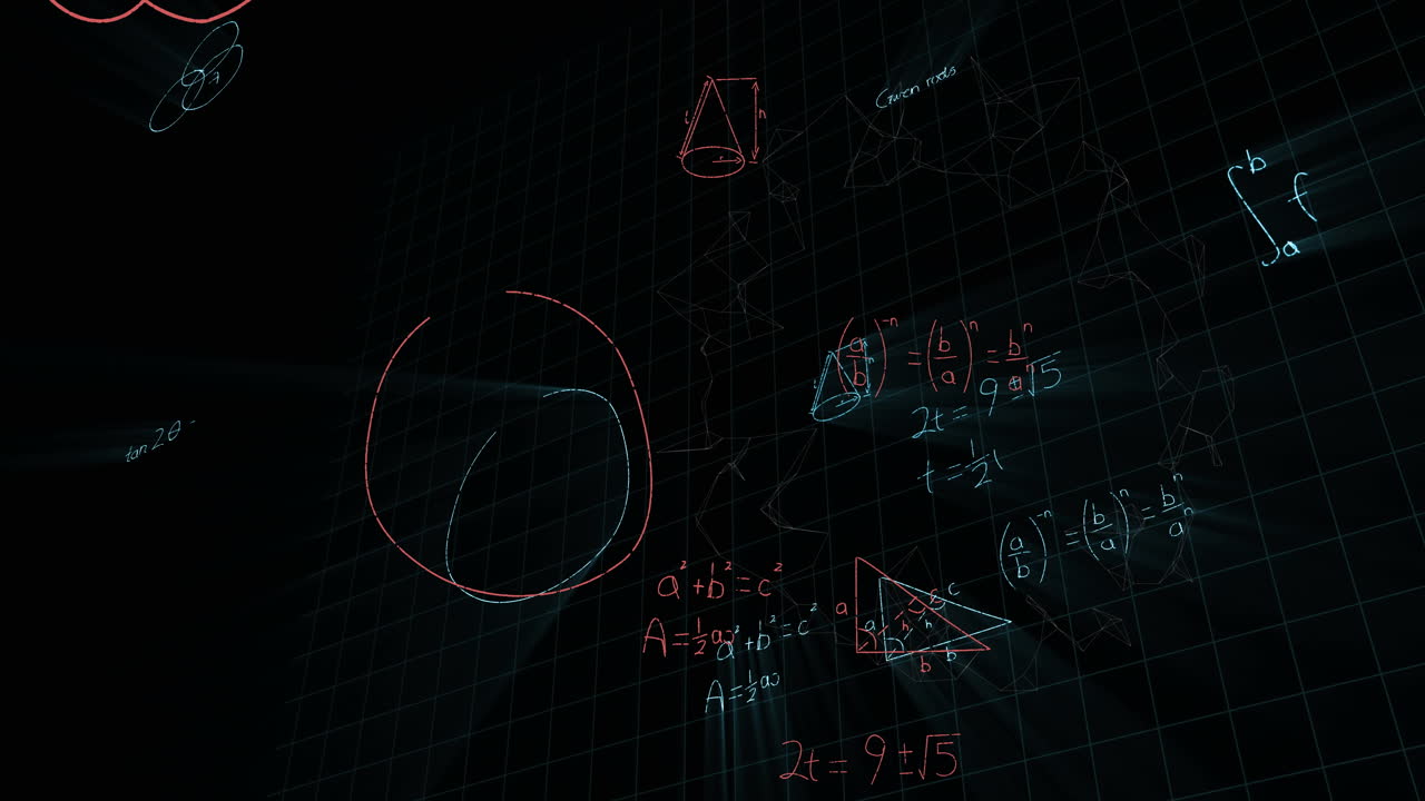 animación del procesamiento de datos y ecuaciones matemáticas