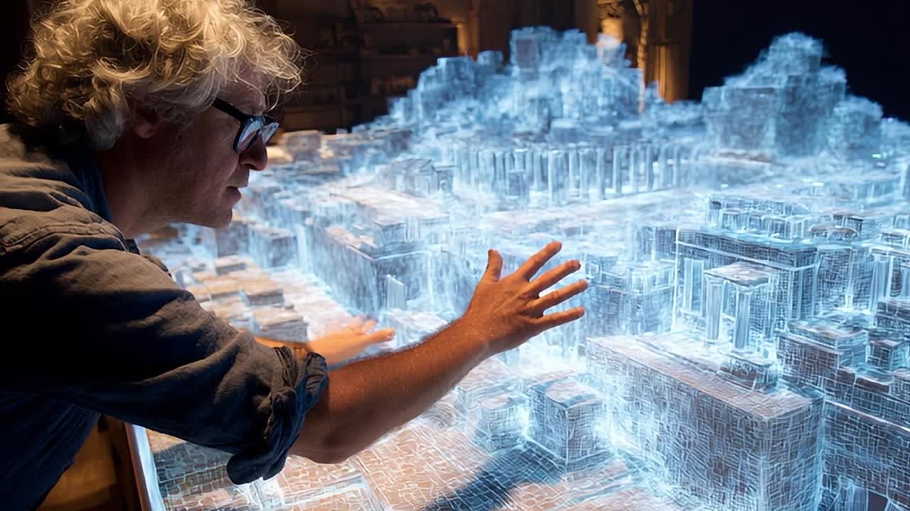 Creative visualization of futuristic city by an expert designer in a studio