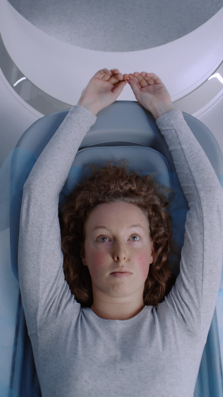 Woman undergoing medical scan