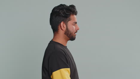 indian man presenting birthday gift box offer wrapped present career bonus celebrating party sale