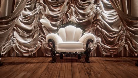 luxurious theater curtain stage with chair