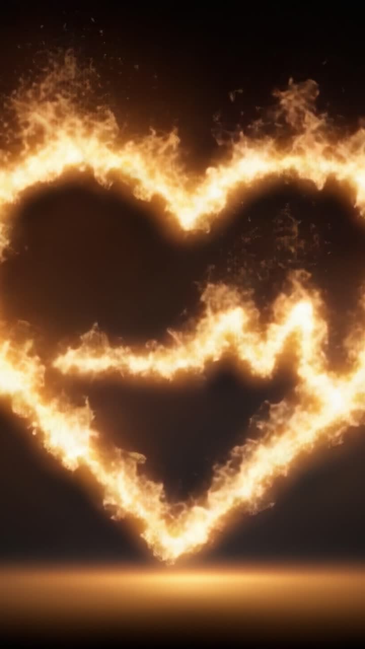 Una Splendida Rappresentazione Visiva dell'Amore: Un Cuore Infuocato Che Simboleggia Passione, Connessione ed Emozione Attraverso un'Arte Ardente e un Design Innovativo