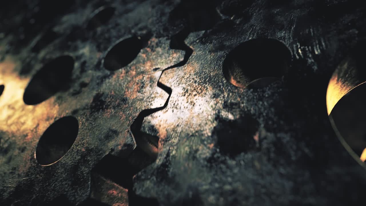 крупный план ржавых передач