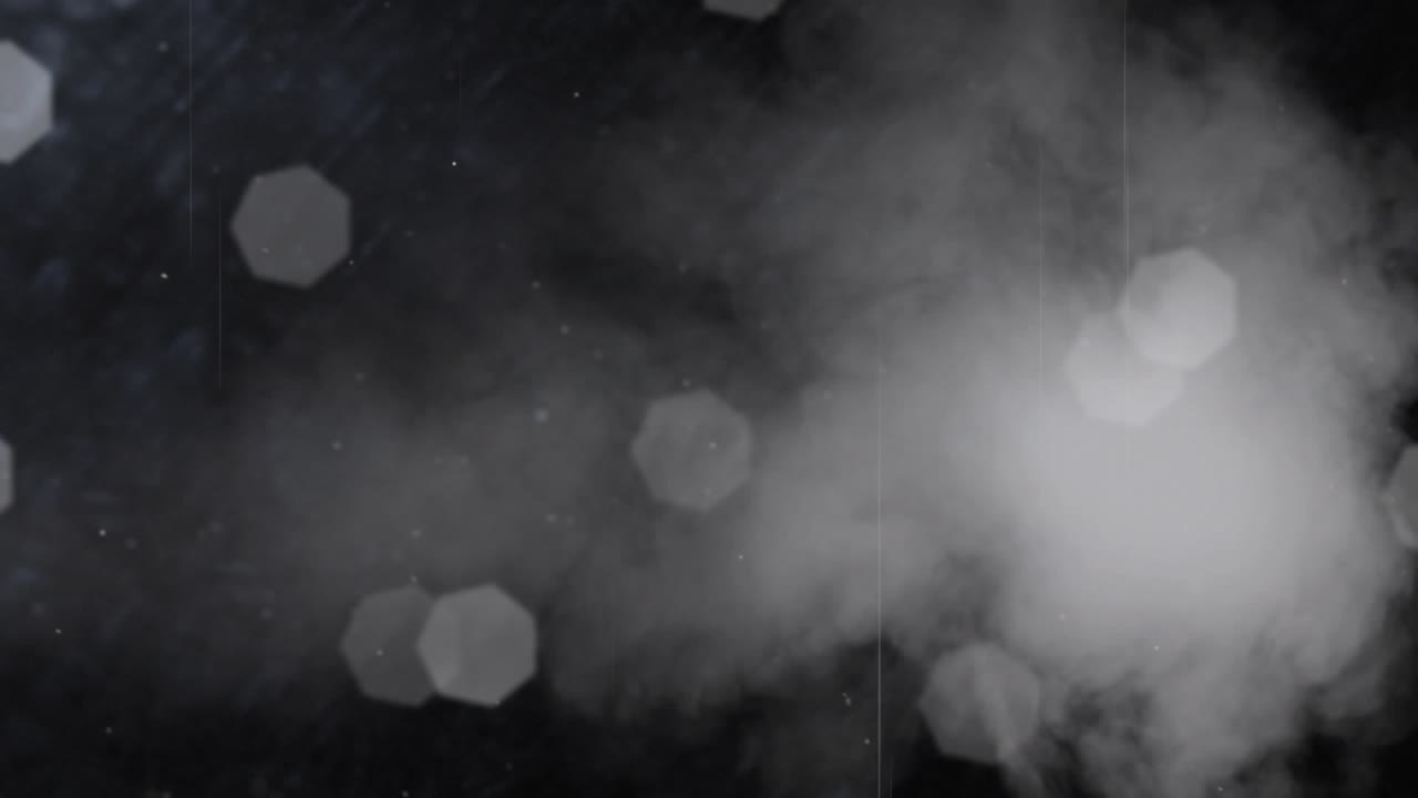 연기 구름의 애니메이션과 크리스마스 요정 불빛이 박거리는