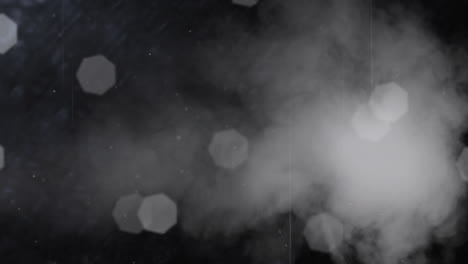 animación de nube de humo y luces de hadas de navidad parpadeando.