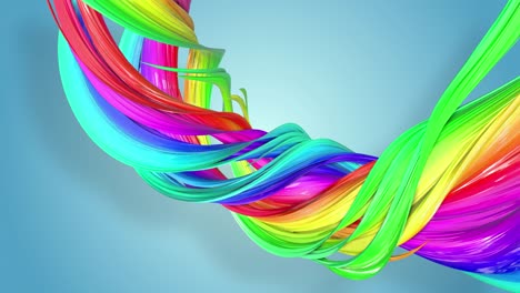 fantastic beautiful ribbons of rainbow color twisted and bent, colorful creative background with soft smooth animation of lines and color gradients in 4k.