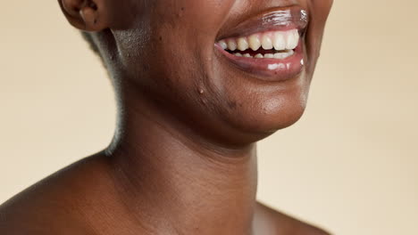 Closeup,-black-woman-and-oral-health-with-smile