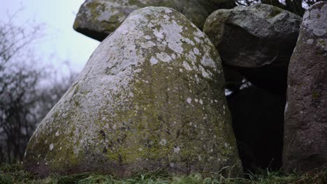 germanic dolmen megalithic site in brandenburg, closeup