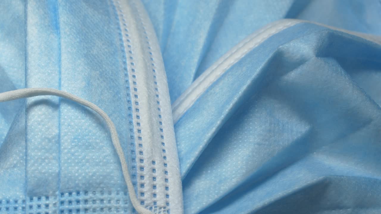 máscara de protección azul desechable médica de textura, coronavirus covid-19