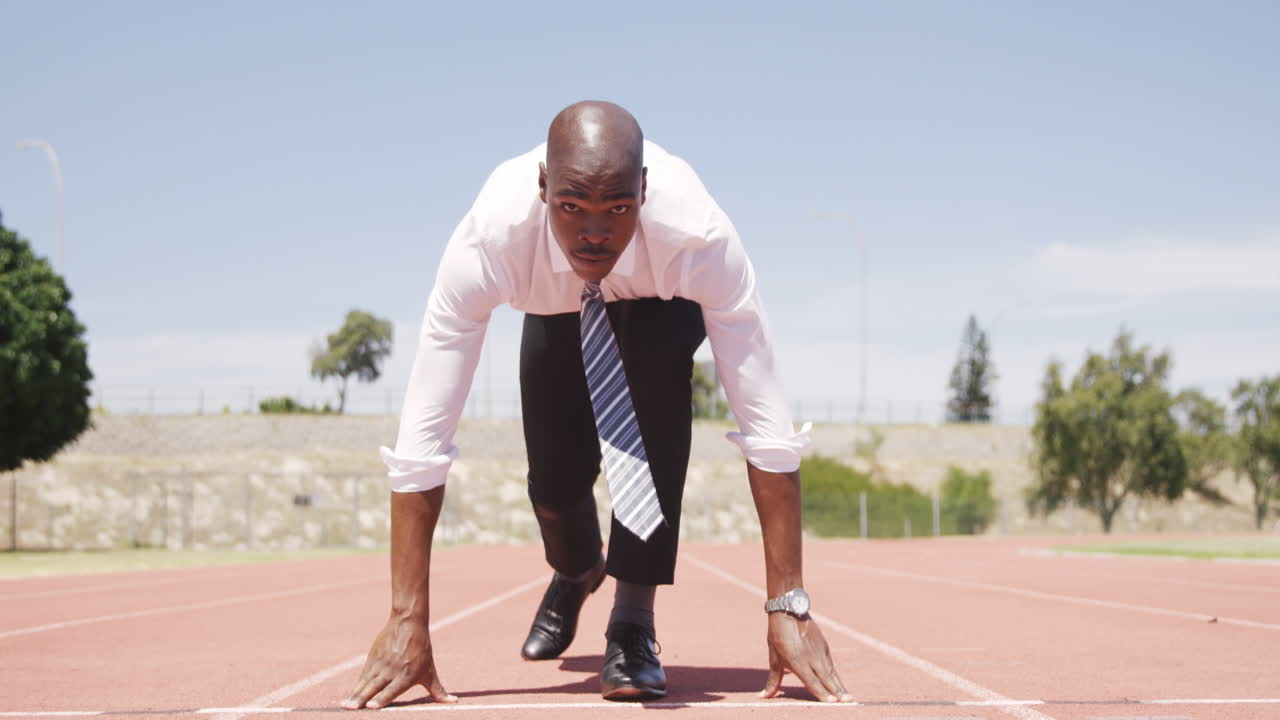 Businessman running