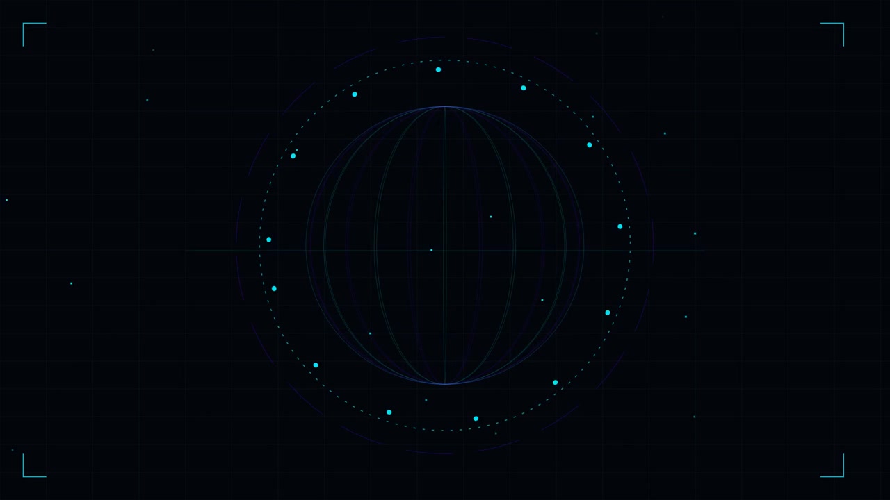 Abstract Digital Globe HUD Interface Animation