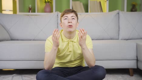 young man praying.