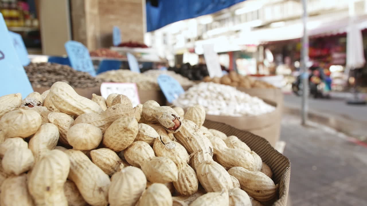 An American peanut in a market setting