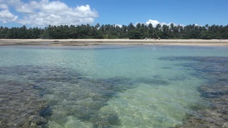agua limpia y cristalina del mar durante la marea baja en verano
