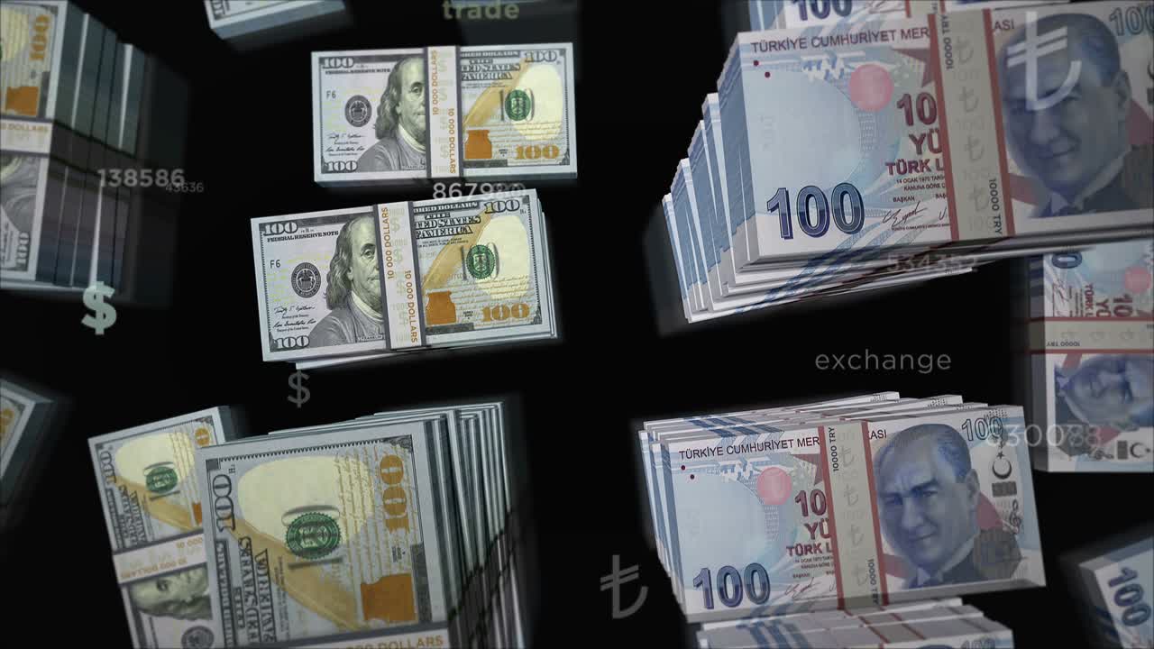 터키 리라 돈 교환 루프 애니메이션