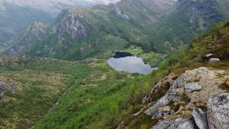 revealing leiro freshwater lake above eidslandet in vaksdal