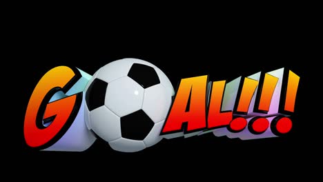 awesome exploding goal! football message with alpha channel isolated mask